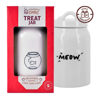 'Meow/ Fishbowl' Cat Treat Jar