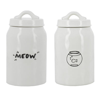 'Meow/ Fishbowl' Cat Treat Jar