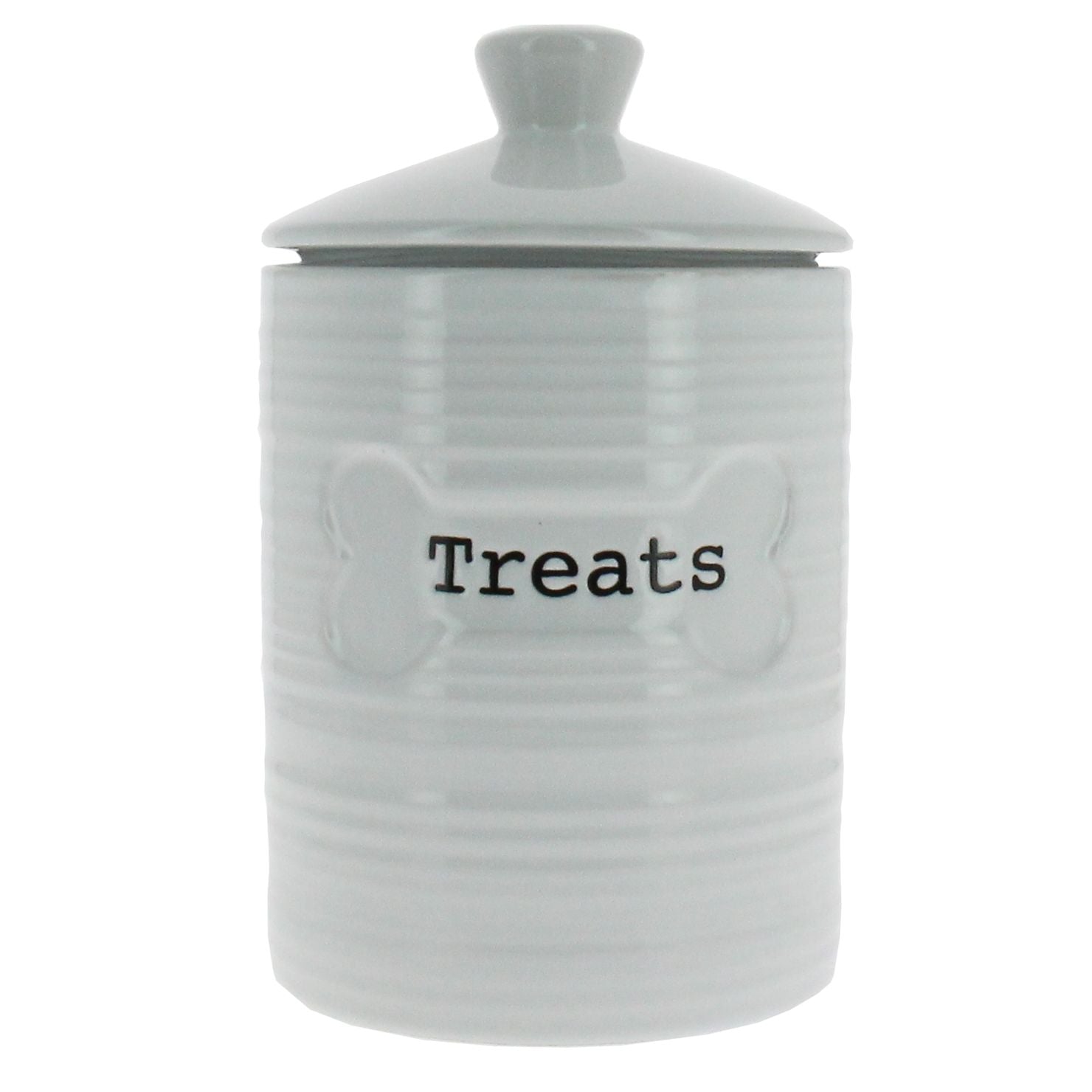 pet treat jar dog cat ceramic white cream stoneware dishwasher safe  best in show