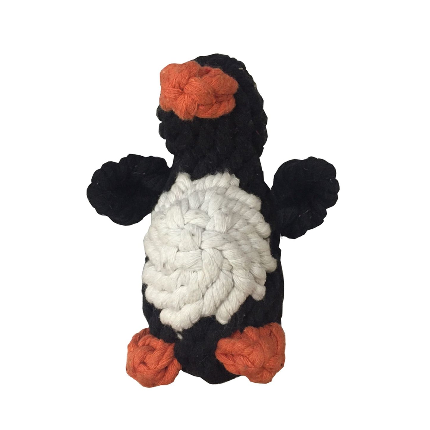 dog chew rope toy penguin natural teething dental health best in show